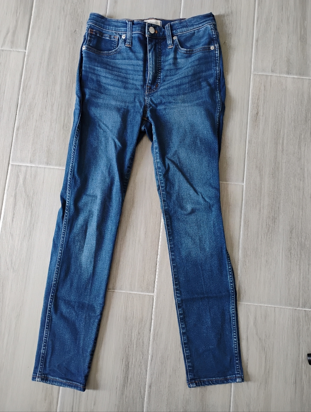 Madewell Blue Straight Leg 10" Highrise Jeans with Classic Indigo Tone